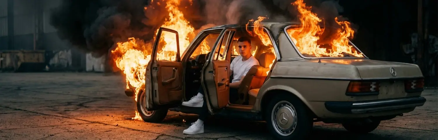 Burning car AI generated image.webp